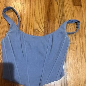 From Mixology the brand is Brooklyn Karma light blue corset!